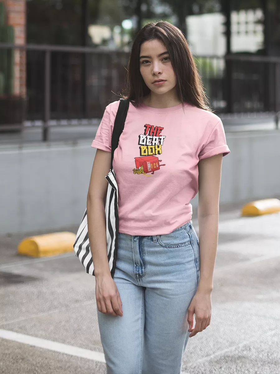the beat box pink t shirt for women